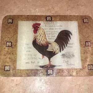 Glass Rooster Chopping Block